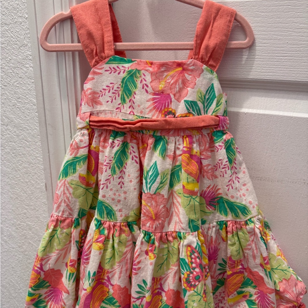 Tommy Bahama Kids Dress with Coral and Green Floral
